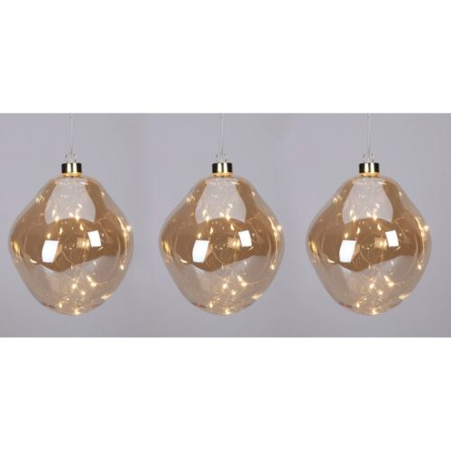 Organic ball karácsonyi LED dísz szett 3 db