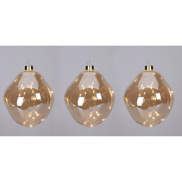 Organic ball karácsonyi LED dísz szett 3 db