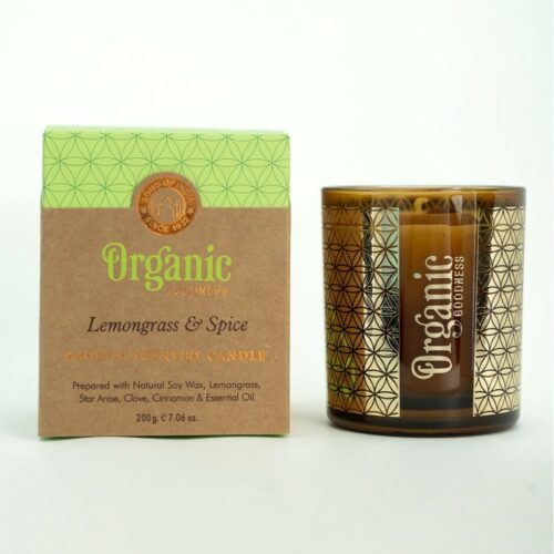 Organikus füstölő gyertya Lemongrass & Spice200 g üvegben