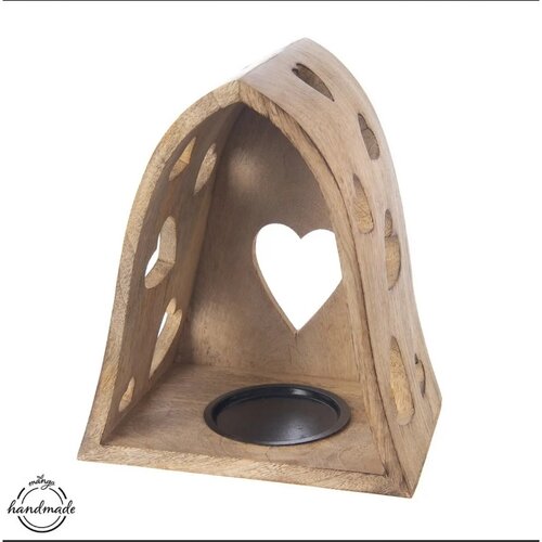 Orion Mangófából készült gyertyatartó Heart bell
