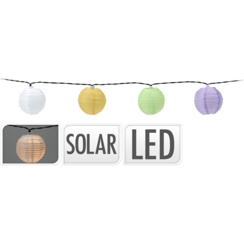 ProGarden napelemes lánc színes LED lámpákkal