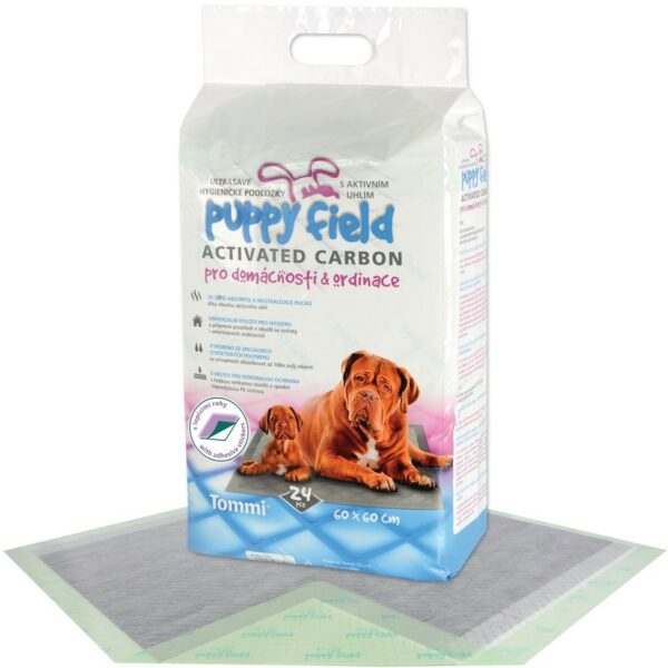 Puppy Field Higiénikus alátétek kutyáknak aktívszénnel Carbon 24 db