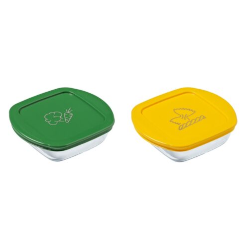 Pyrex 2 db négyzet alakú üvegedény szett