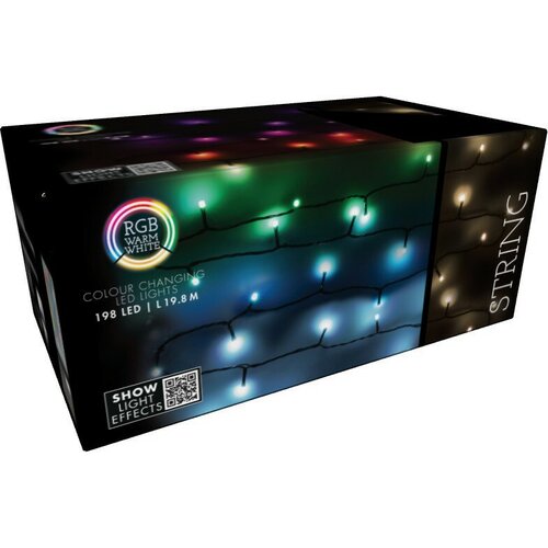 RGB karácsonyi LED-lánc távirányítóval 198 LED