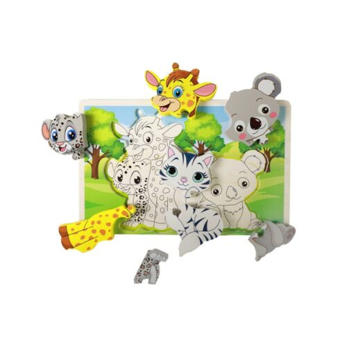 Rappa fa puzzle állatok
