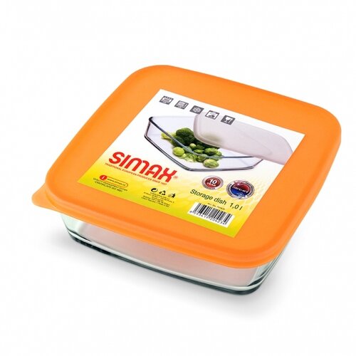 Simax 7476/L üveg tál műanyag fedéllel