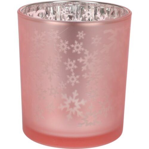 Snowflakes üveg gyertyatartó