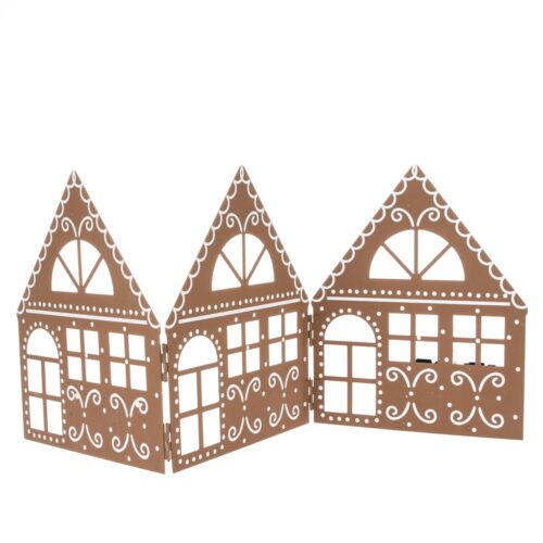 Three houses karácsonyi fém dekoráció barna