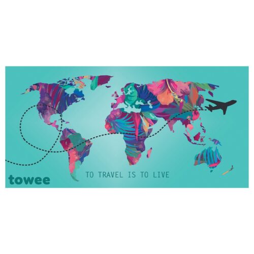 Towee TRAVEL THE WORLD gyorsan száradó törölköző