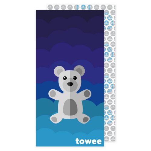 Towee Teddy Bear gyorsan száradó törölköző kék