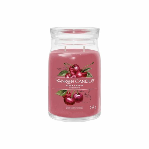Yankee Candle Signature Black Cherry illatos gyertya nagy üvegben