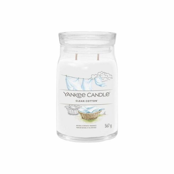 Yankee Candle Signature Clean Cotton  illatos gyertya nagy üvegben