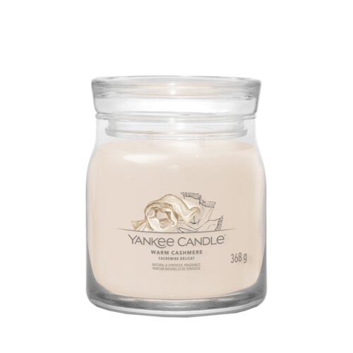 Yankee Candle Signature Warm Cashmere  illatos gyertya közepes üvegben