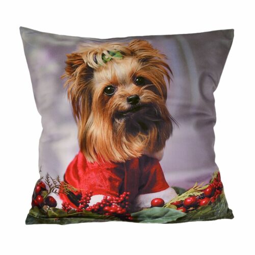 Yorkshire Terrier karácsonyi kispárnahuzat