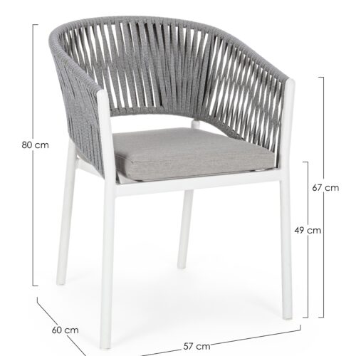 FLORENCIA szürke és fehér szék