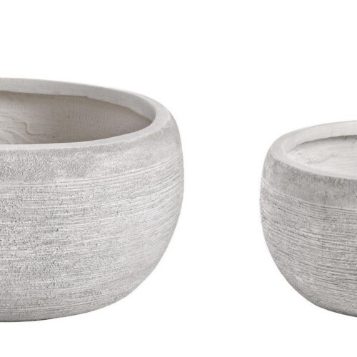 GRAFFITI fehér 2 darabos kerek virágcserép szett