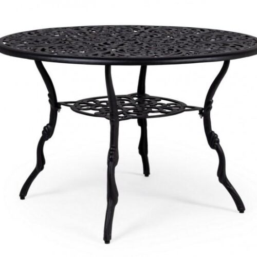 VICTORIA fekete kerti étkezőasztal 110cm