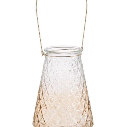 IMPERIAL bézs üveg gyertyatartó