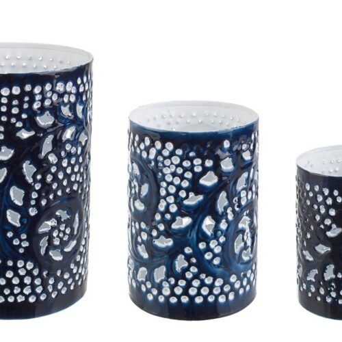 YANNICK kék fém gyertyatartó