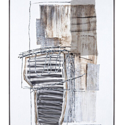 CROWN ezüst vászon festmény