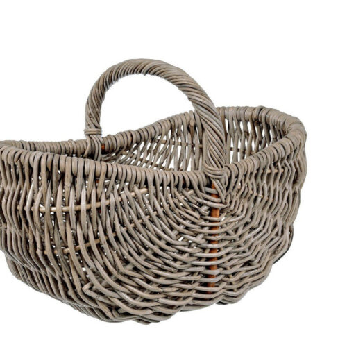 NARRA kerek szürke kubu rattan kosár