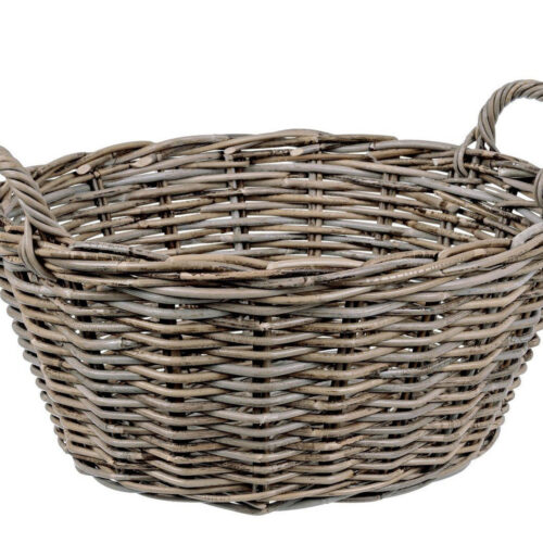 NARRA ovális szürke kubu rattan kosár