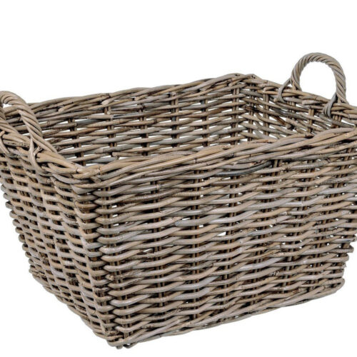 NARRA II szögletes szürke kubu rattan kosár