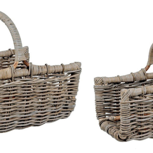 NARRA III szürke kubu rattan 2 részes kosár szett