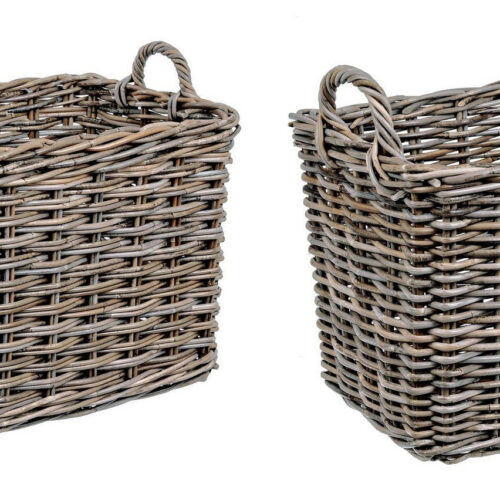 NARRA II szürke kubu rattan 2 részes kosár szett