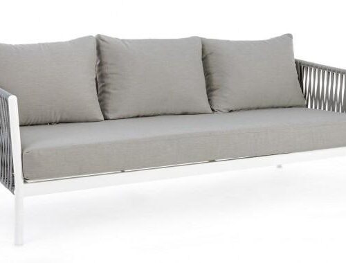 FLORENCIA fehér és szürke kerti kanapé