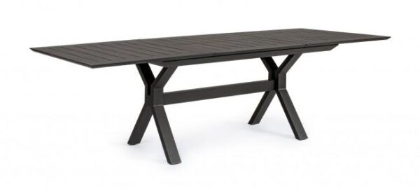 KENYON fekete bővíthető kerti étkezőasztal 180-240cm