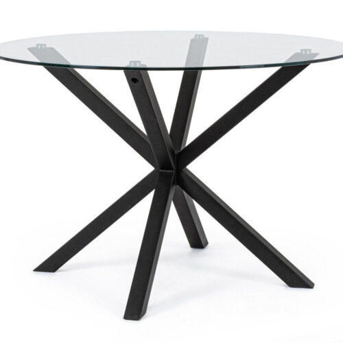 MAY fekete fém étkezőasztal 114cm