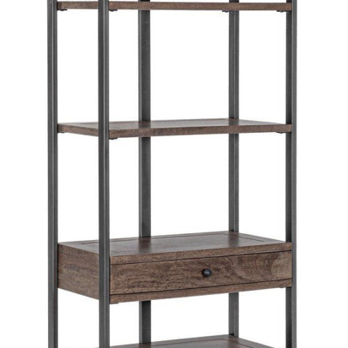 CALIXTE barna mangófa könyvespolc