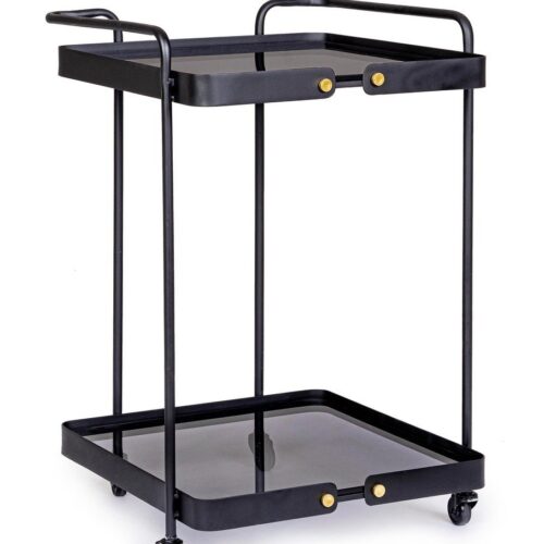 ZEINA II fekete acél tálalókocsi