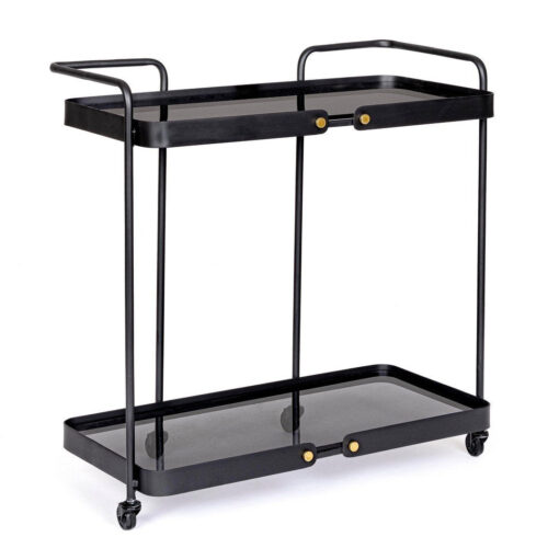 ZEINA fekete acél tálalókocsi