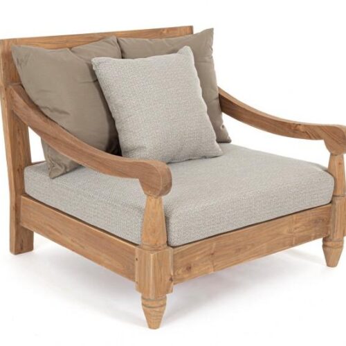 BALI szürkésbarna teakfa fotel