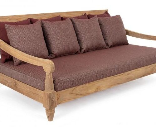 BALI bordó teakfa kerti kanapé