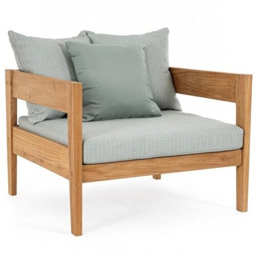 KOBO zöld teakfa fotel