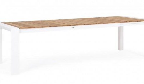 CAMERON fehér teakfa bővíthető kerti étkezőasztal 228-294cm