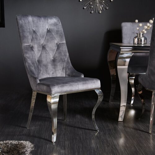 MODERN BAROCK szürke bársony szék