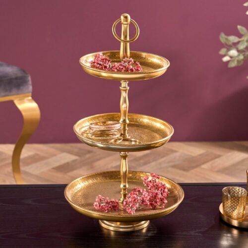 ORIENT arany alumínium kínálótál 48 cm