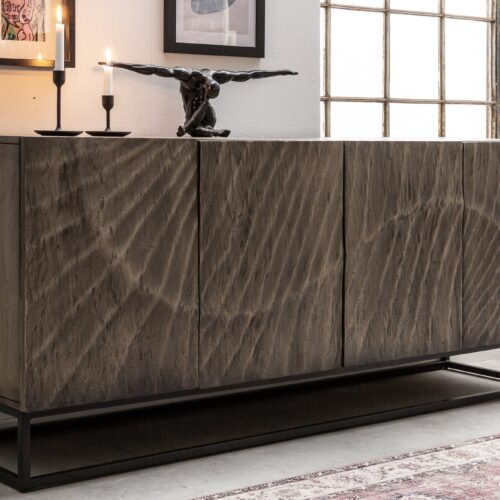 SCORPION szürke akácfa tálalószekrény