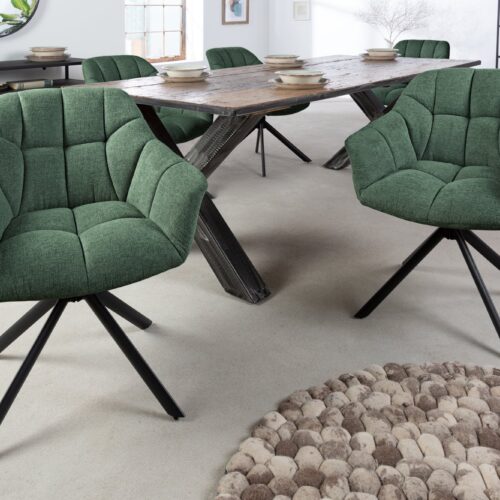 PAPILLON zöld szövet szék