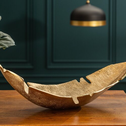 LEAF arany alumínium dísztál