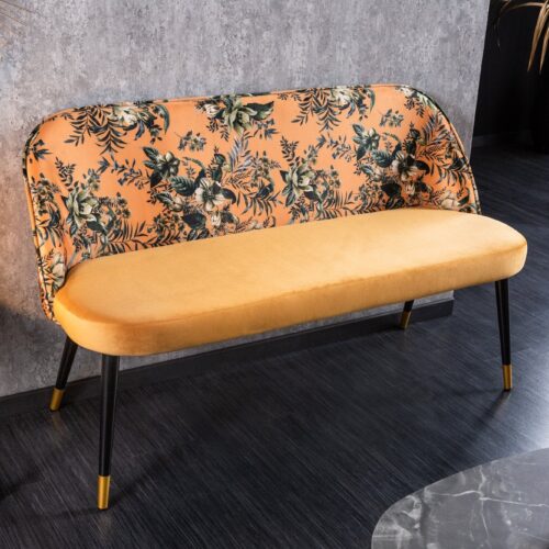 BOUTIQUE II sárga bársony ülőpad