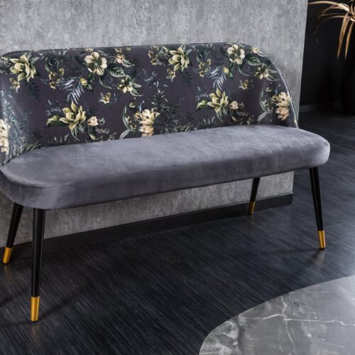 BOUTIQUE szürke bársony ülőpad