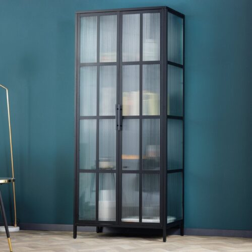 DURA II fekete acél vitrin