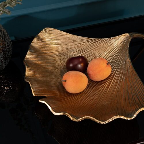 GINKGO arany alumínium dísztál 42 cm