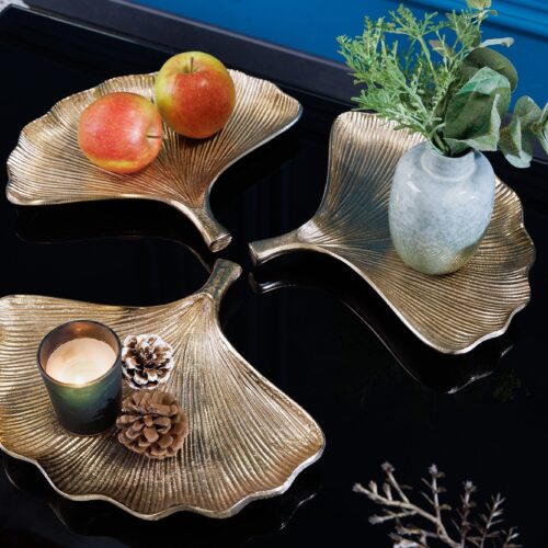 GINKGO arany alumínium dísztál 28 cm