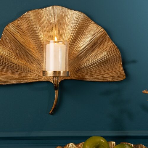 GINKGO arany alumínium gyertyatartó